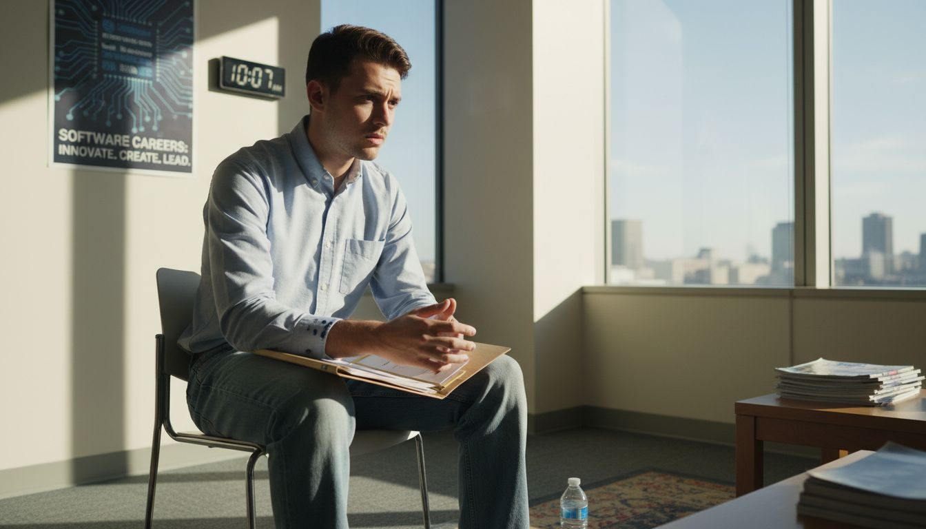 Anxious software engineer before job interview