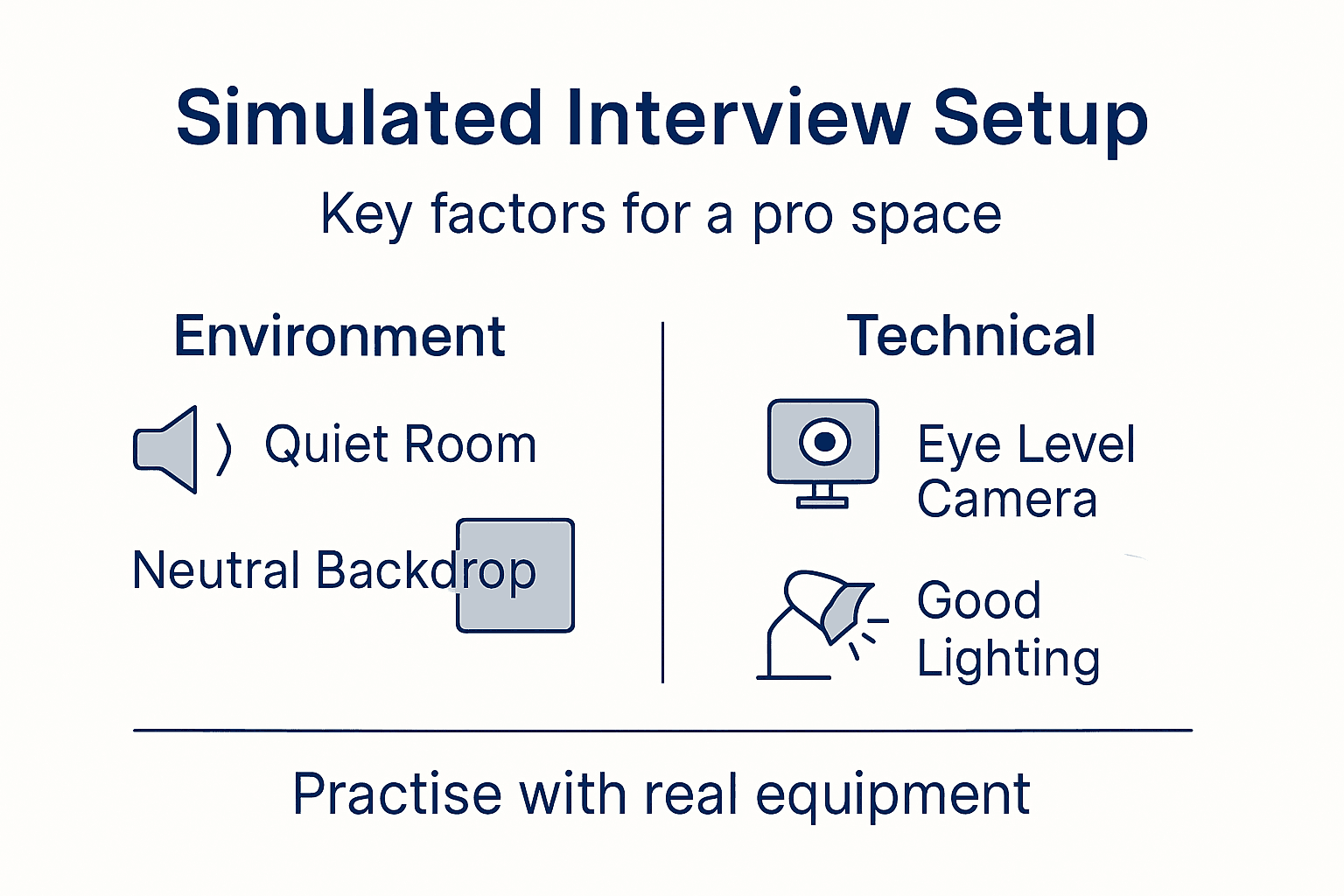 Infographic: simulated interview setup essentials