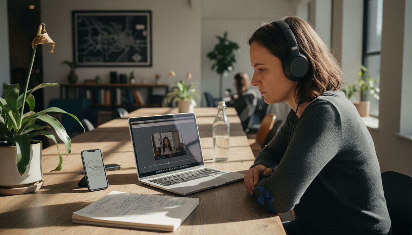 Candidate reviewing recorded interview session