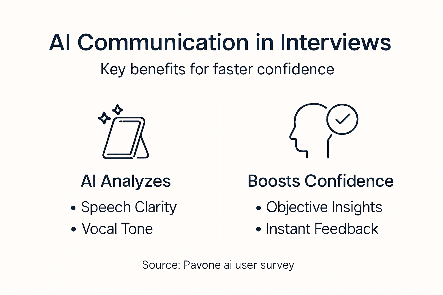 Infographic showing AI communication interview benefits