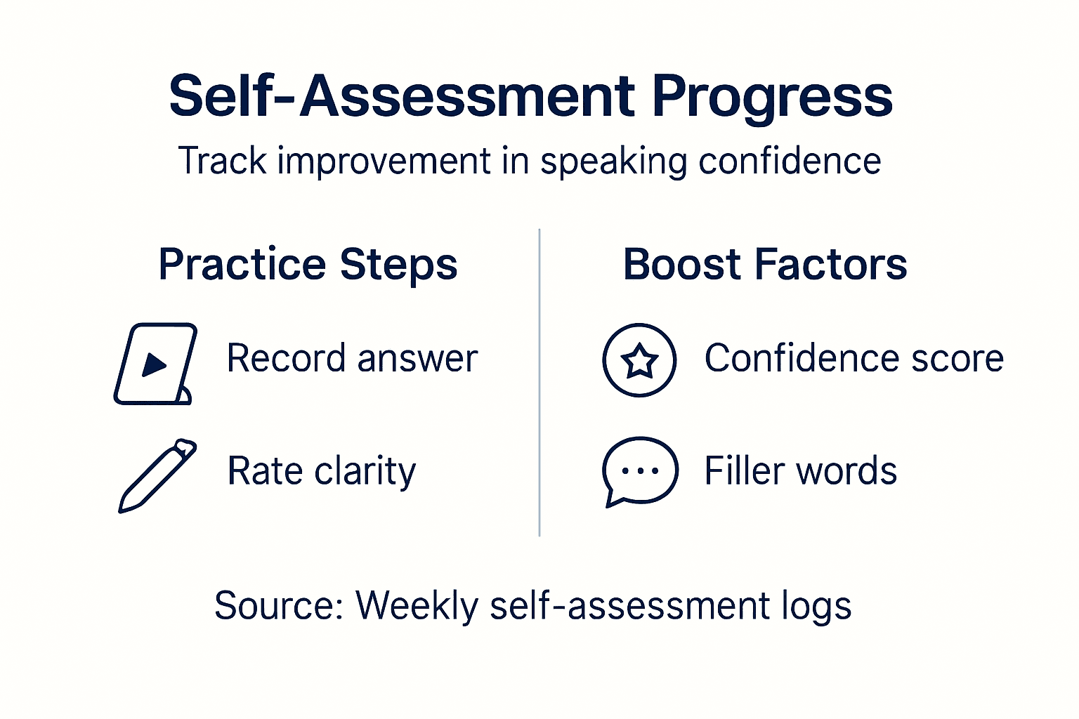 Infographic showing speaking progress tracking key points