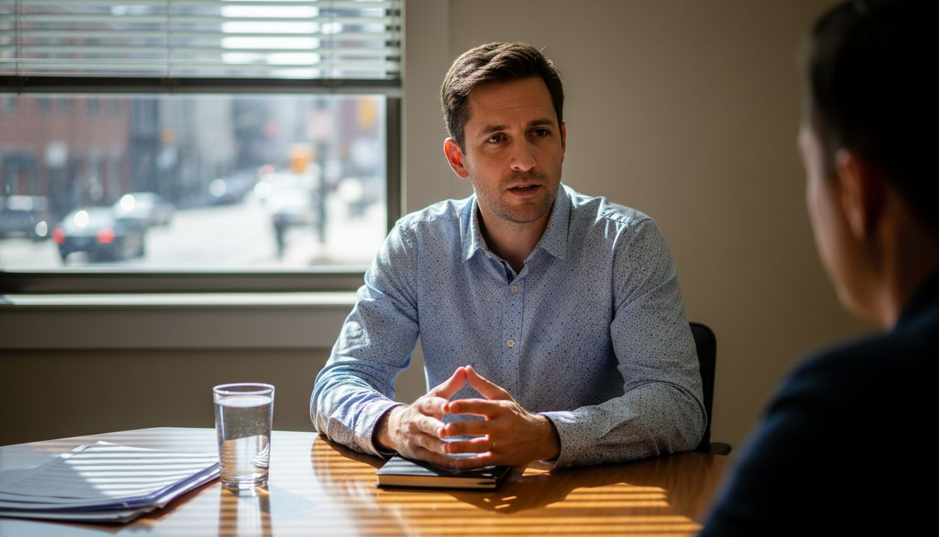 Candidate demonstrating confident nonverbal interview cues