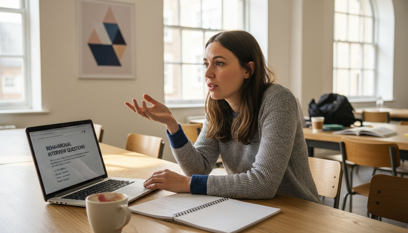 Person replying to behavioral interview question