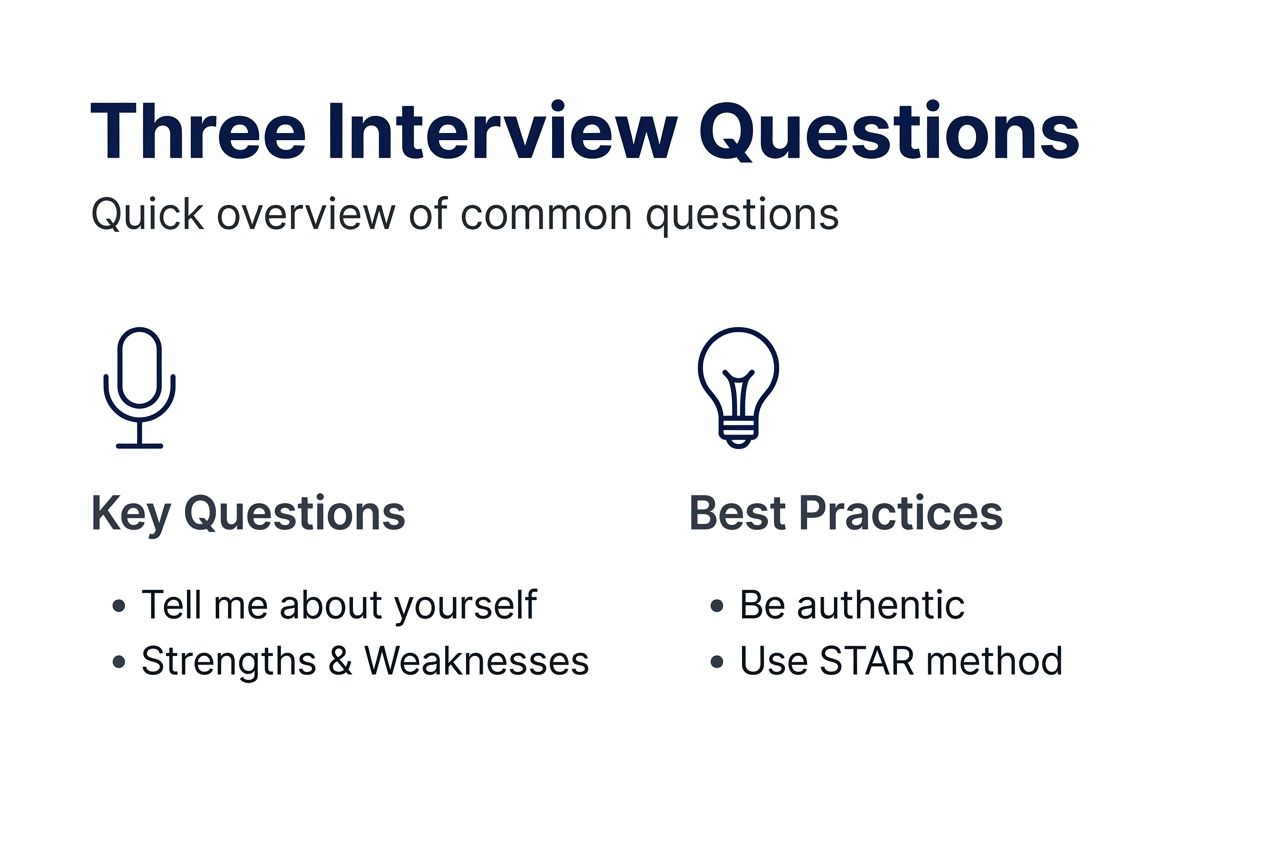 Infographic showing three key interview questions and tips