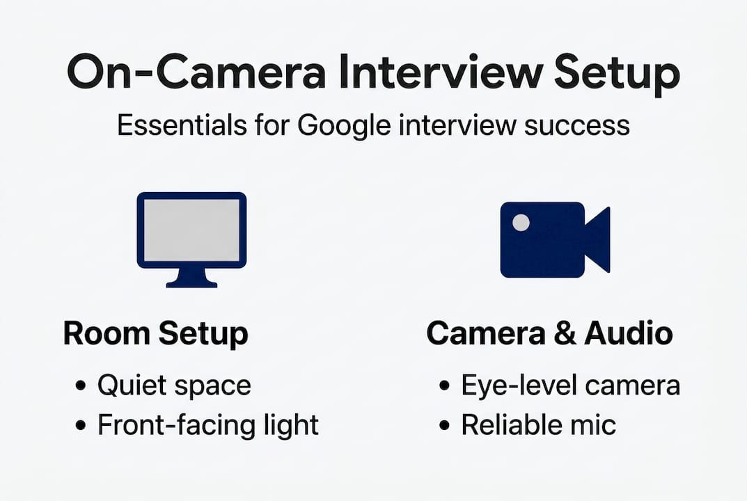 Infographic on Google interview setup essentials