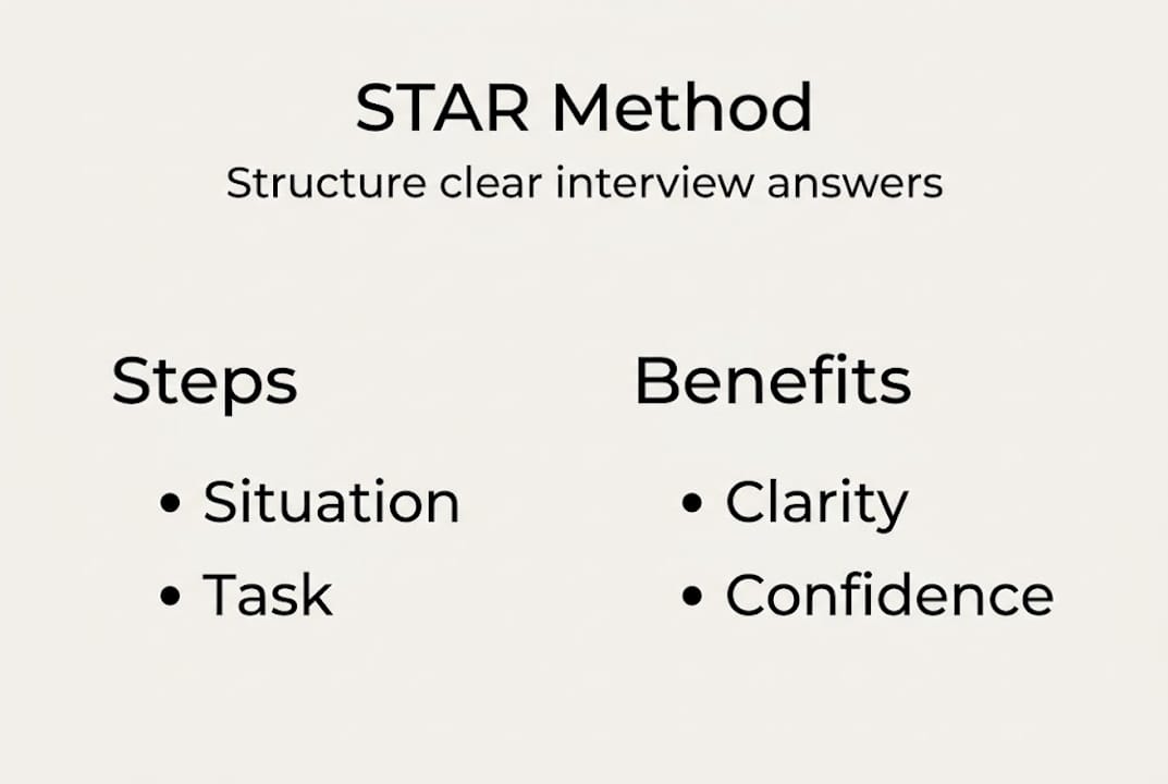 Infographic outlining the STAR interview method