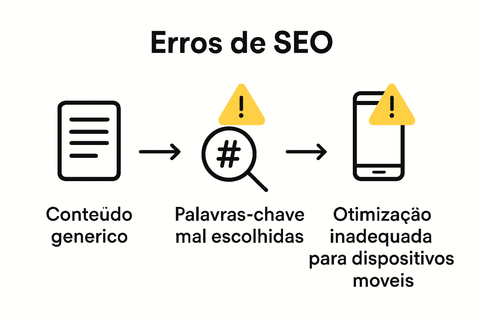 Infographic comparing common SEO mistakes in presell pages