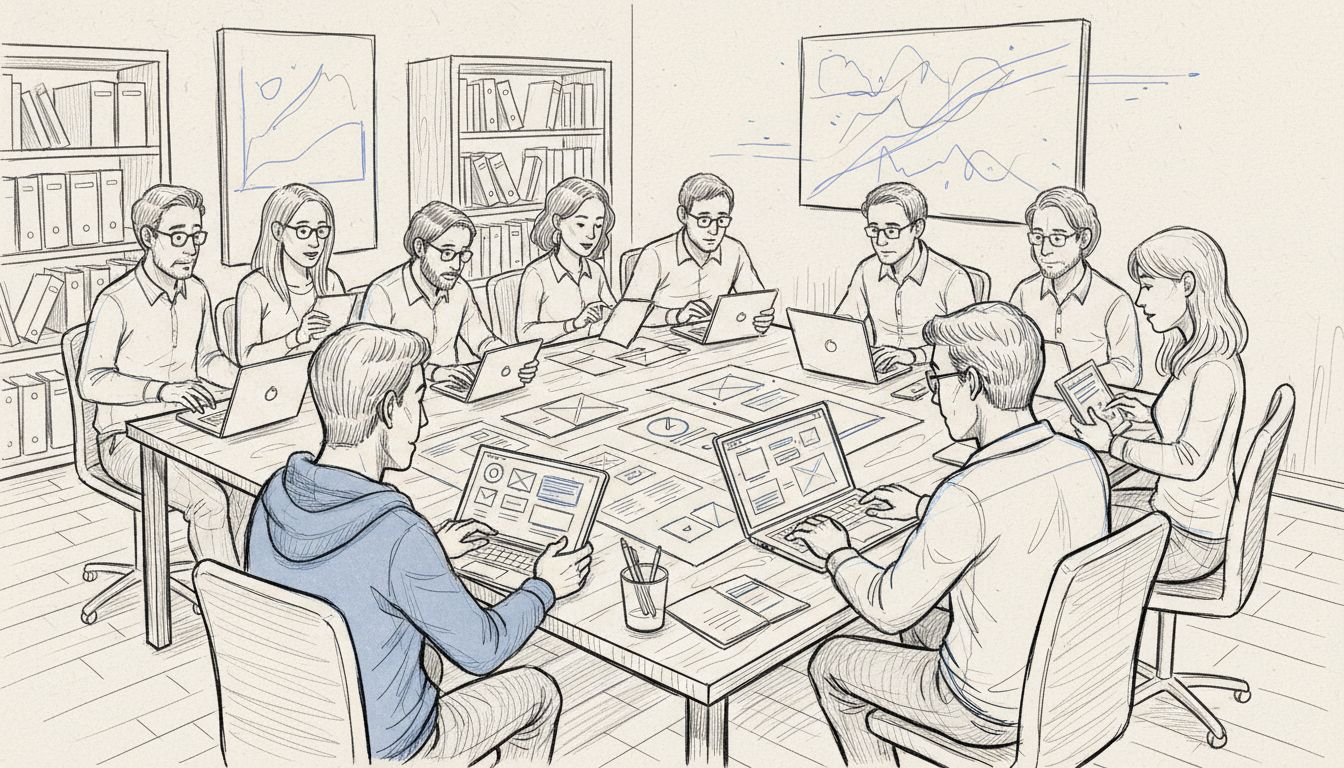 equipe desenvolvendo páginas