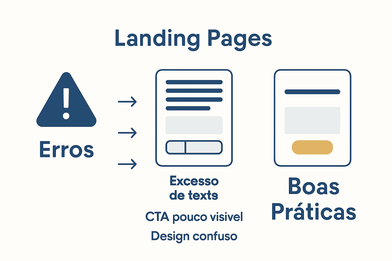 Infográfico erros comuns e boas práticas em landing pages
