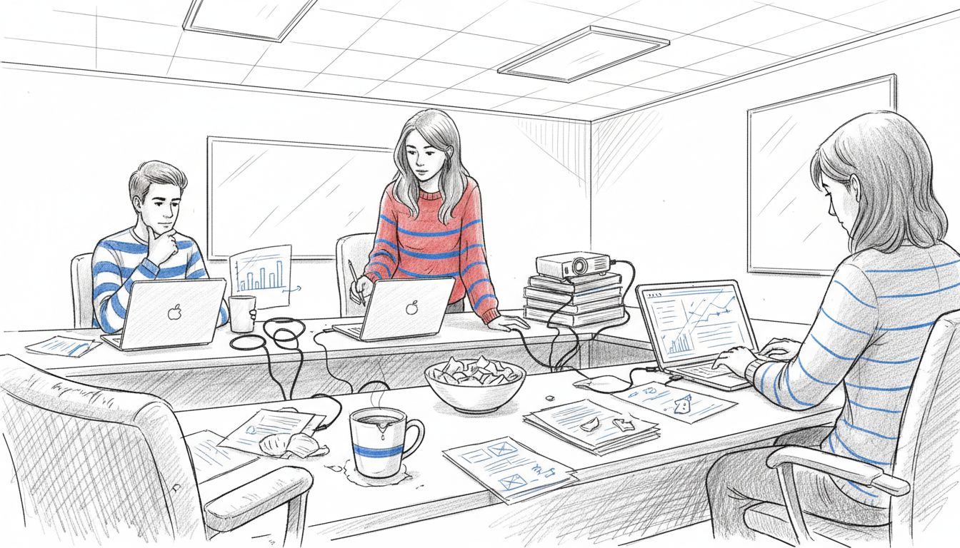 Marketing team working at computers