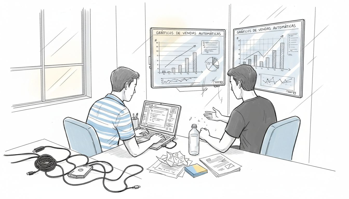 Time reunido debatendo como automatizar etapas do funil de vendas