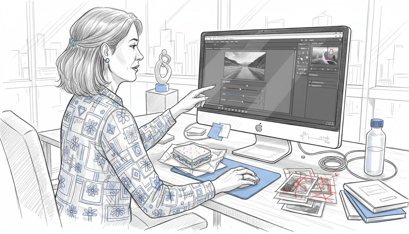 Edição de imagens com ferramentas de IA no ambiente de trabalho