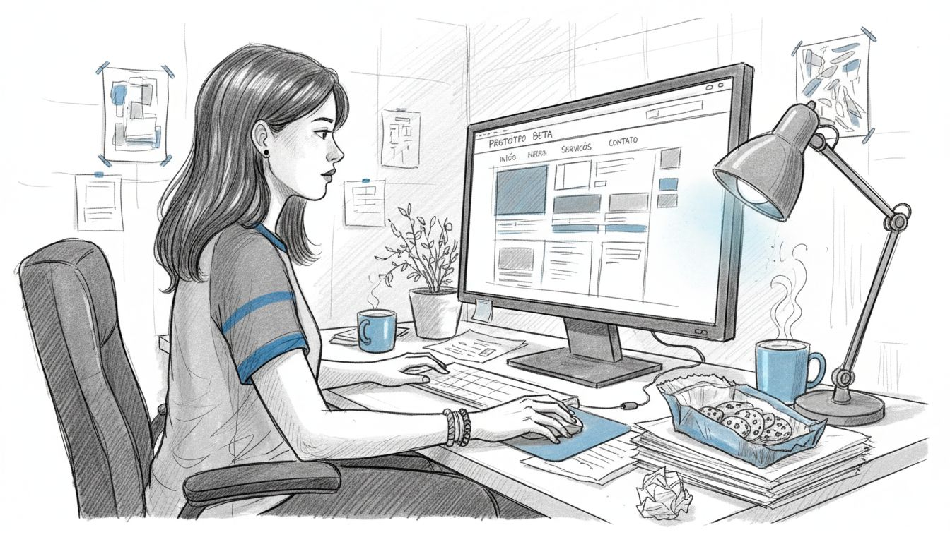 Designer analisando o mapa de calor dos cliques