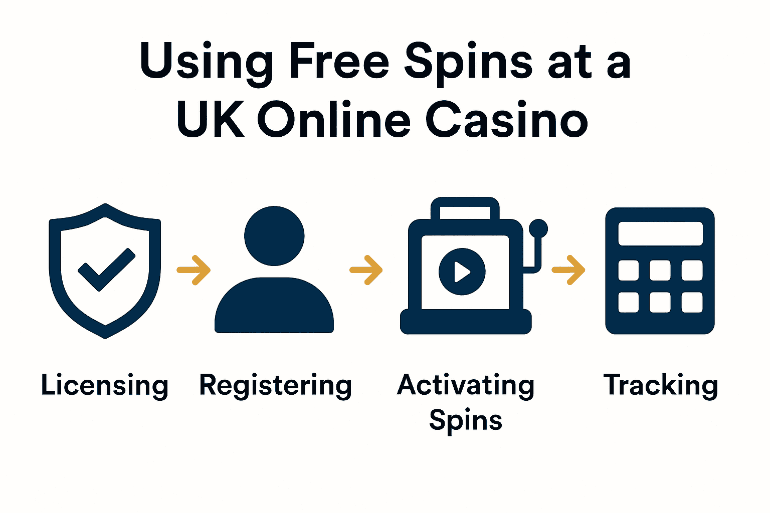 Five steps to use free spins at UK online casinos: license check, register, activate, track spins, verify requirements.