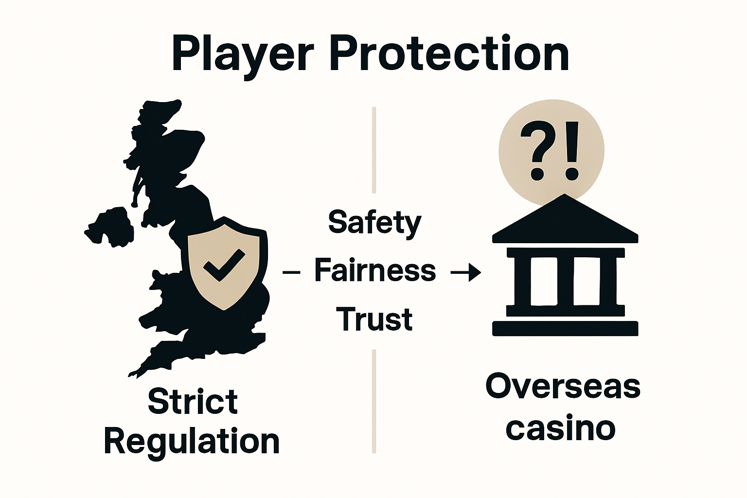 UK versus overseas casino regulations infographic