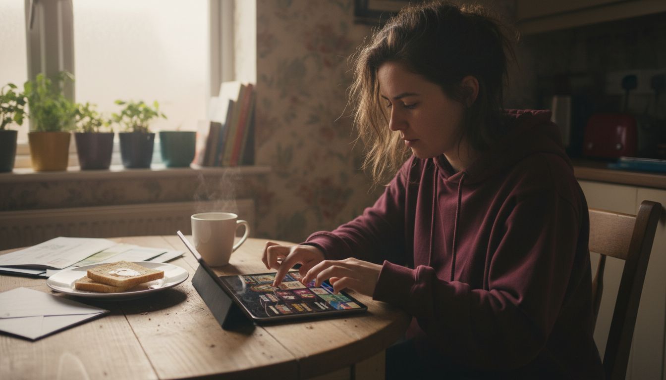 Woman browsing mobile casino games