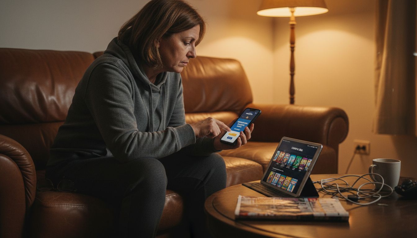 Una jugadora refuerza la seguridad de su cuenta de videojuegos desde casa.
