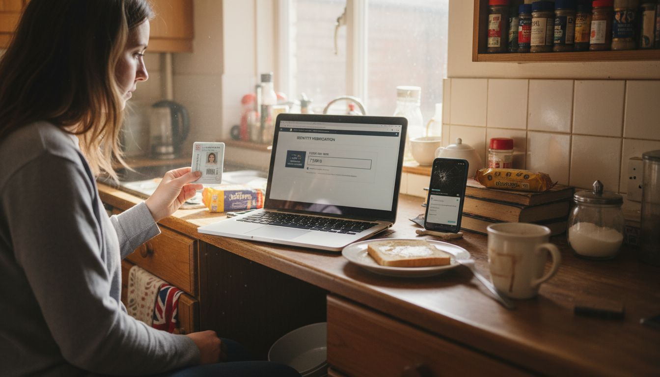 Woman verifying eligibility for casino promotion