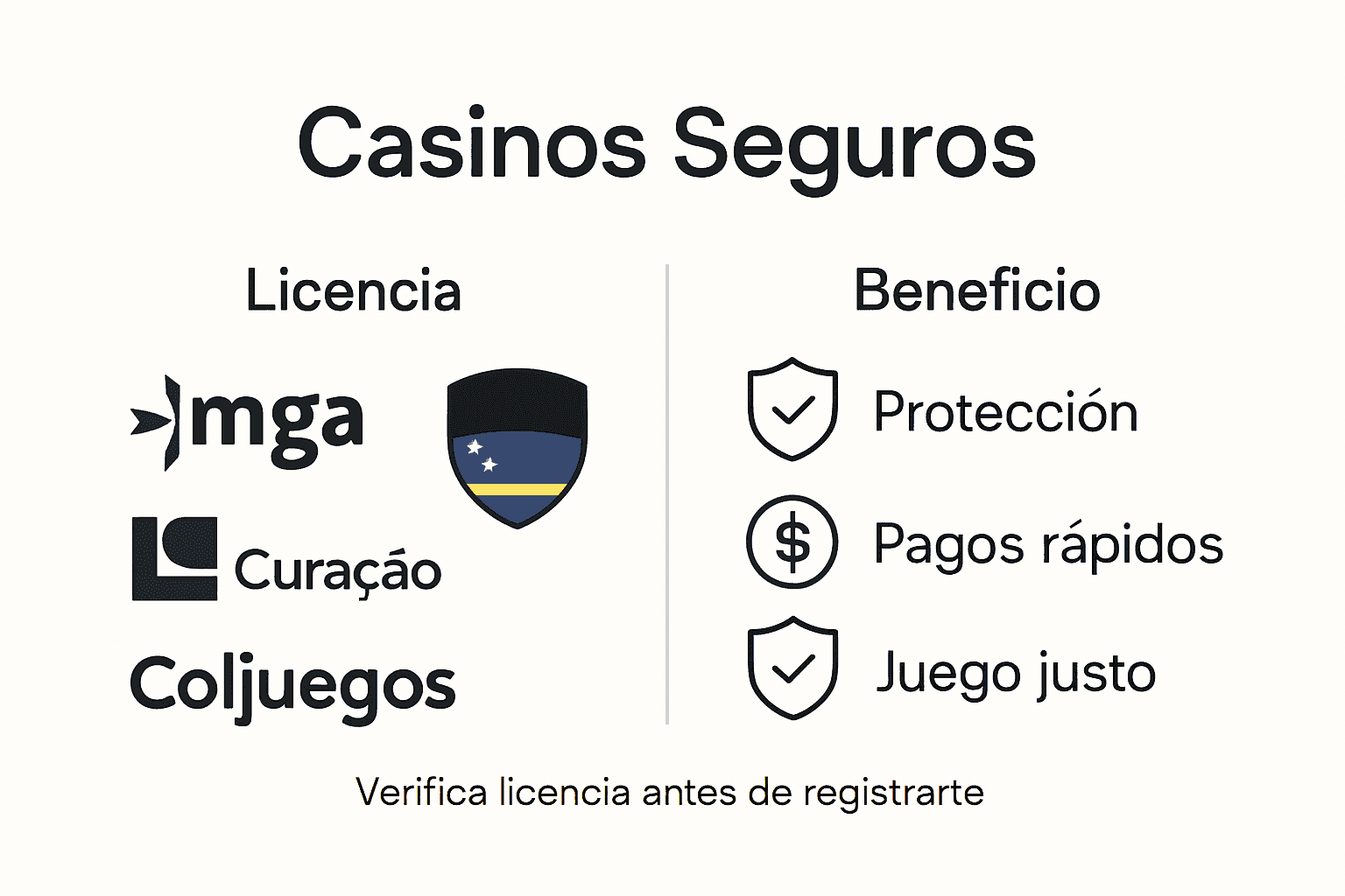 Infografía comparativa de licencias de casinos y sus ventajas