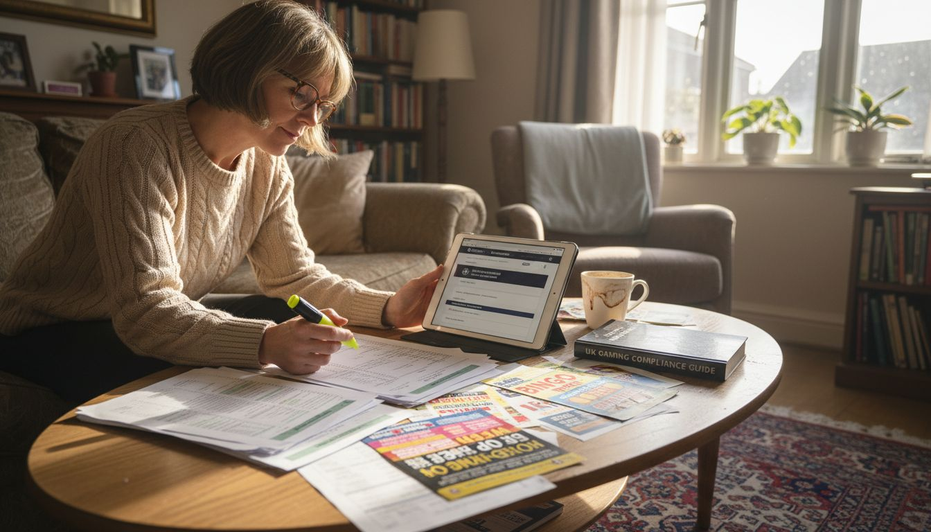 Woman reviewing casino compliance documents