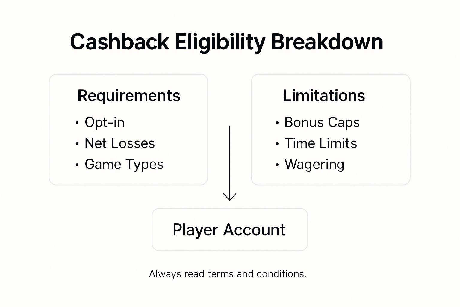 Infographic showing cashback eligibility requirements