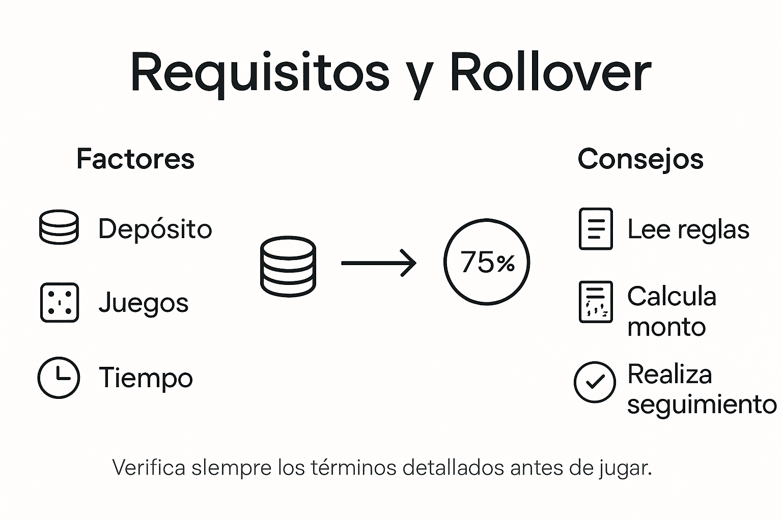 Guía visual sobre los requisitos y condiciones de apuesta de los bonos