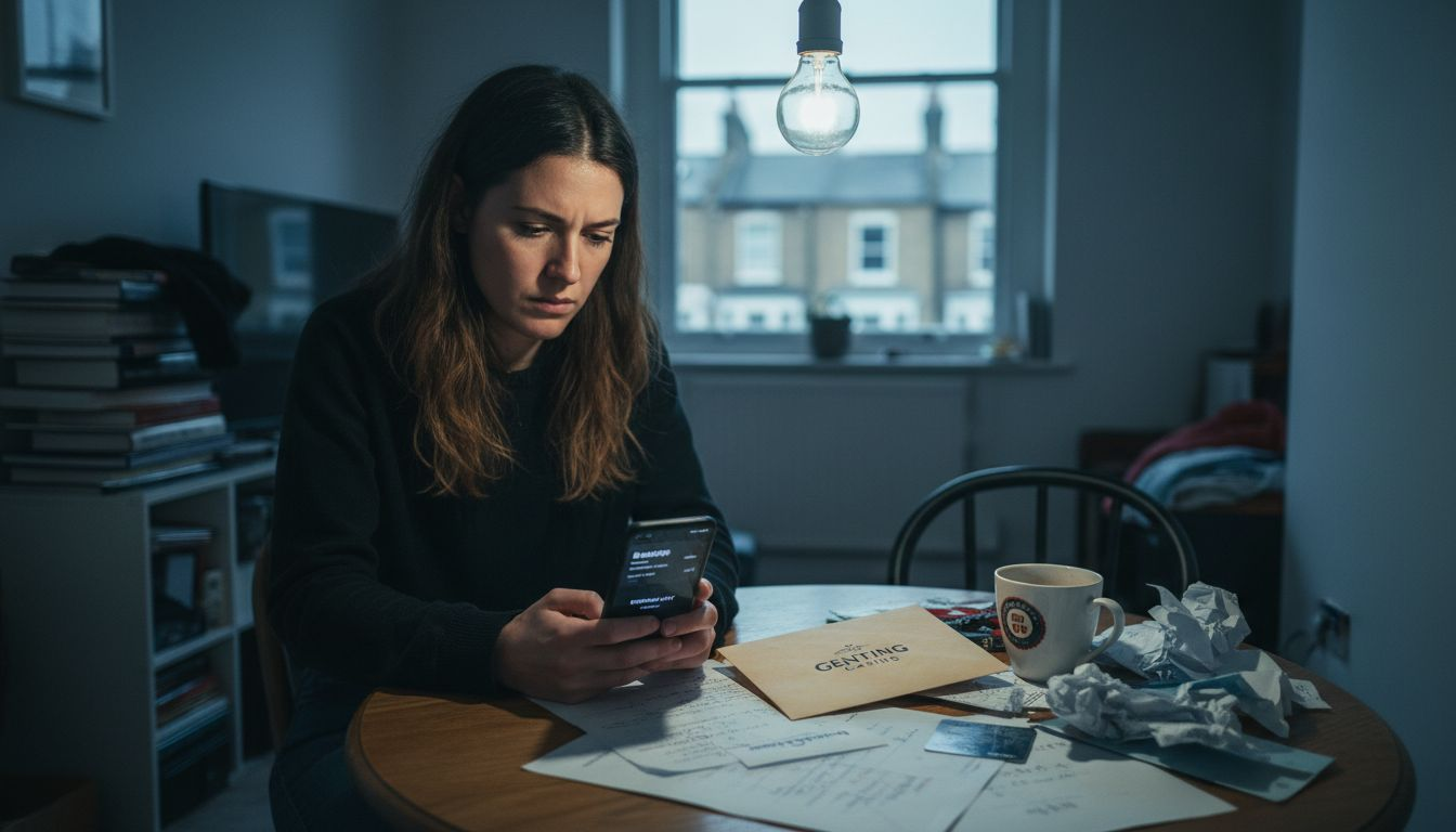 Woman making casino deposit via smartphone