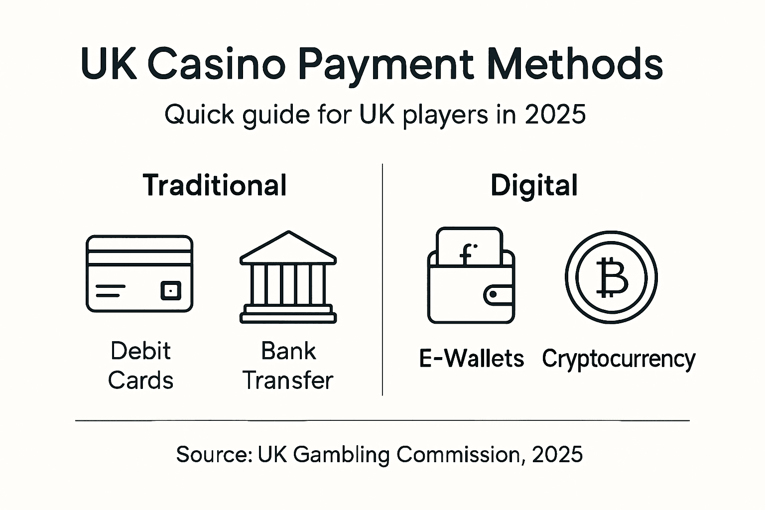 Infographic on UK casino payment methods