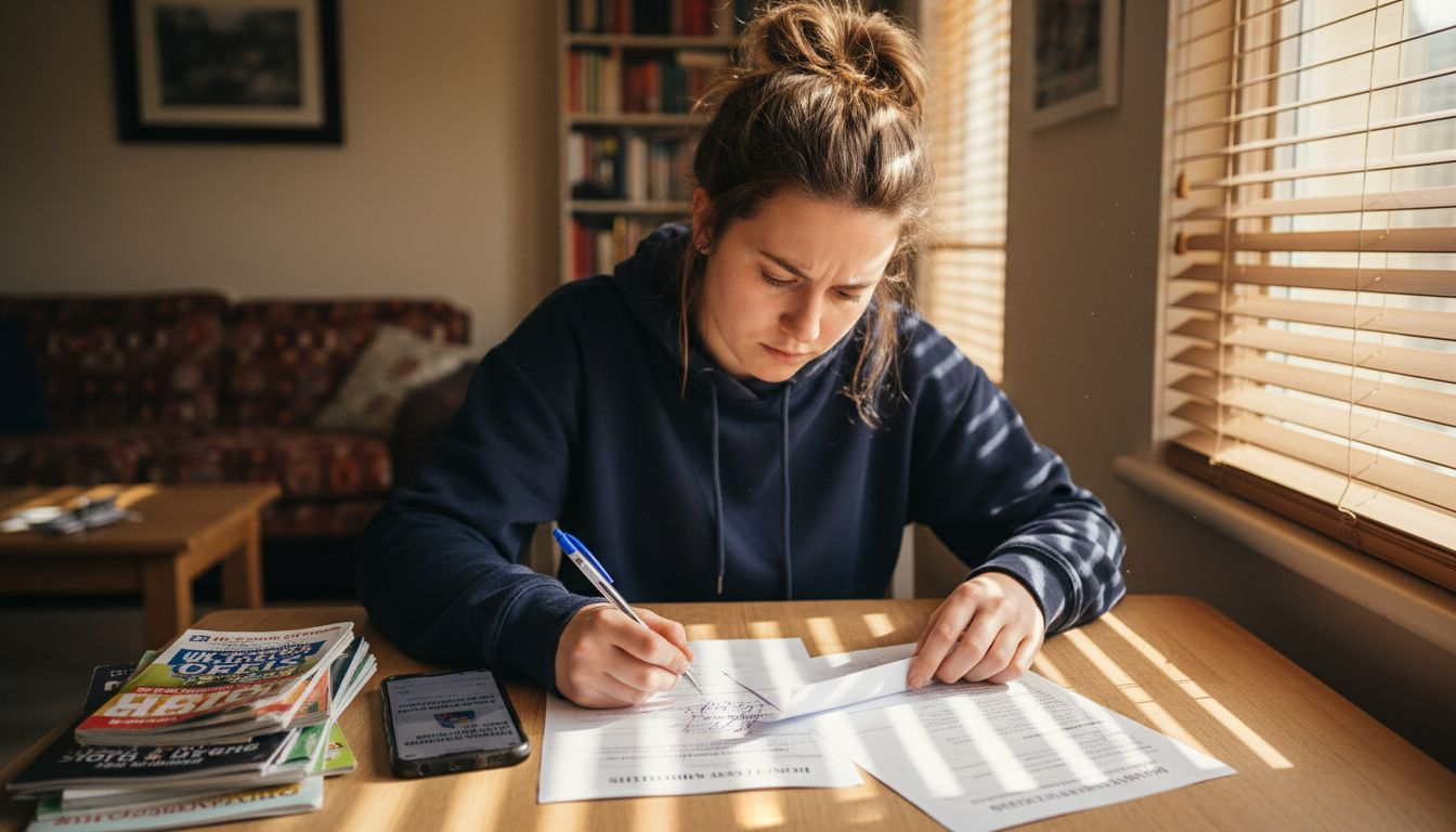 Woman checking UK casino bonus terms
