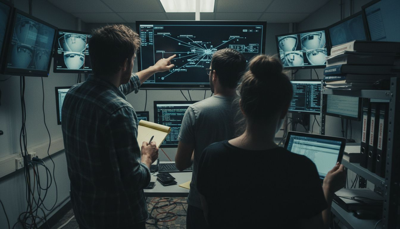 IT team monitoring casino security systems