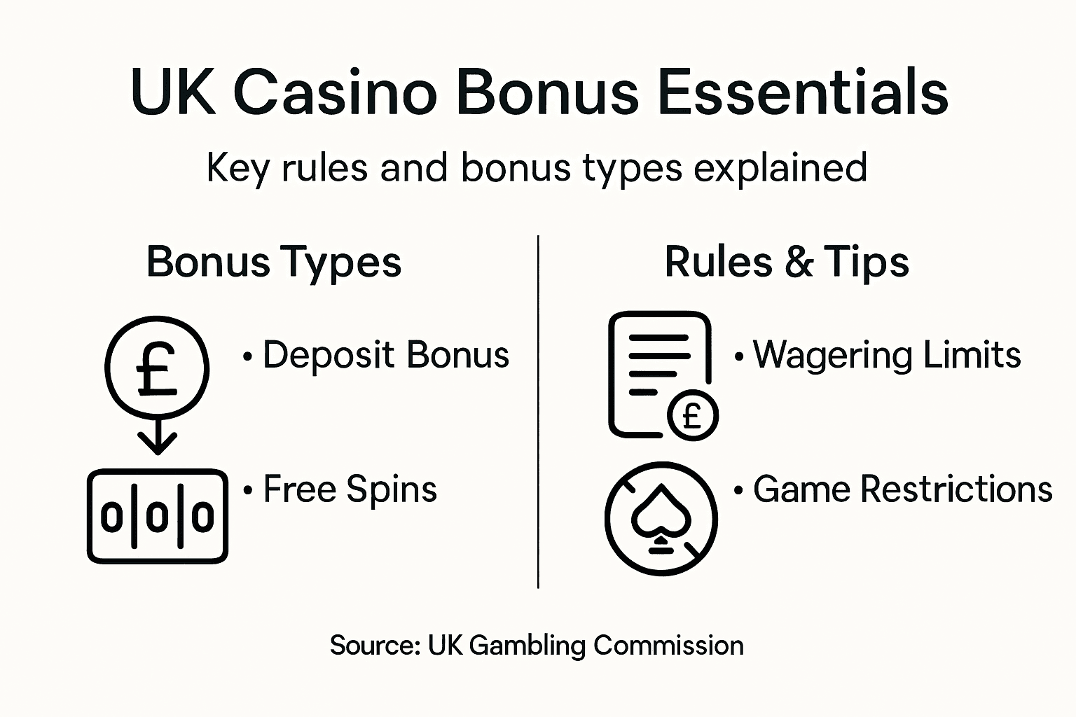 Infographic showing UK casino bonus essentials