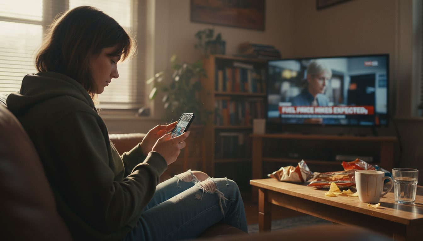 Woman playing mobile casino on sofa
