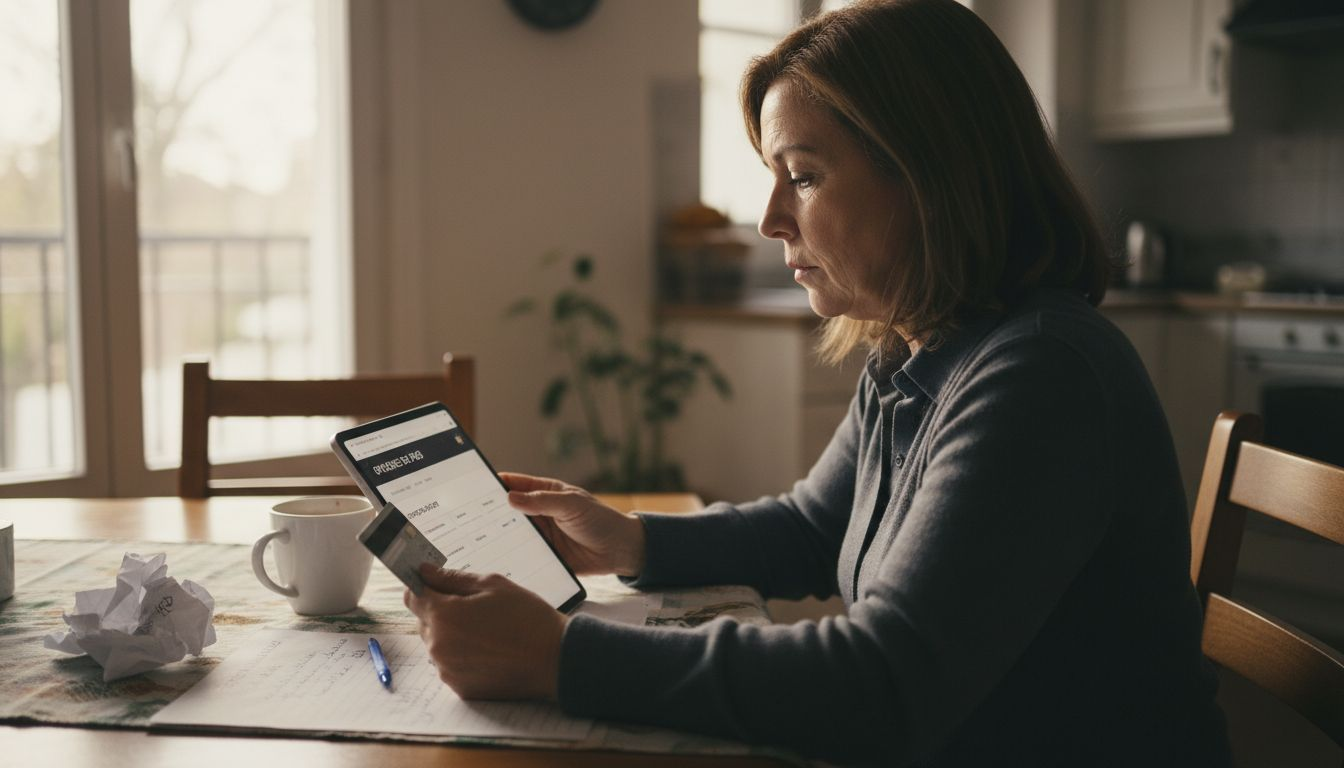 Mujer analizando y comparando las diferentes opciones de pago disponibles en casinos