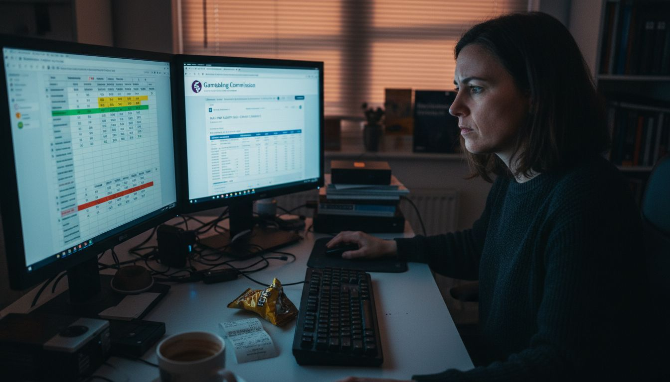 Auditor monitoring online casino compliance screens