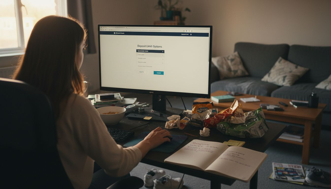 Woman selecting deposit limit options