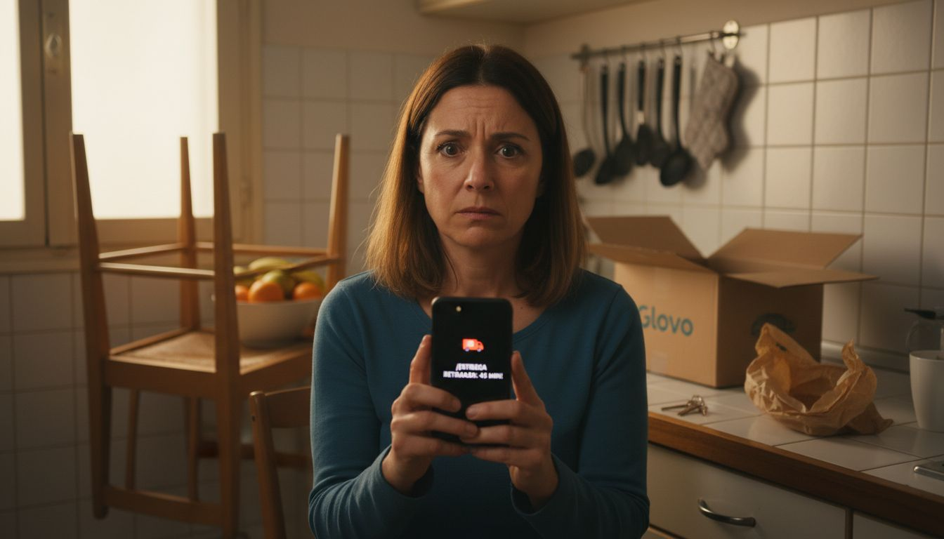 Mujer inquieta analiza posibles riesgos al jugar en el casino sin comprobar la información