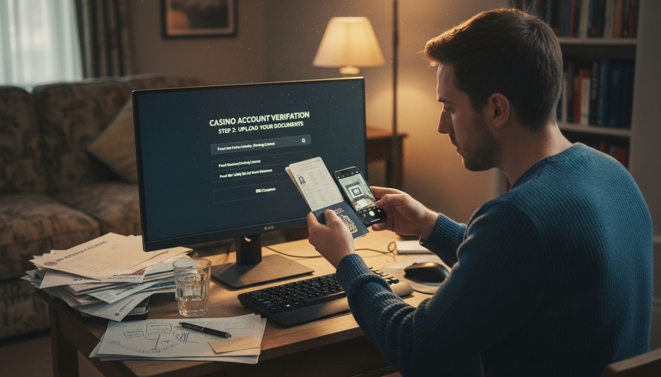 Uploading documents for casino account verification