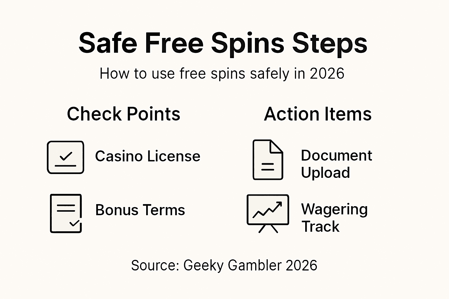 Infographic outlining safe free spins steps