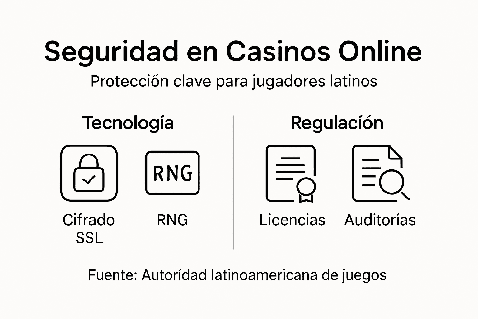 Guía visual con los aspectos esenciales de seguridad en casinos online