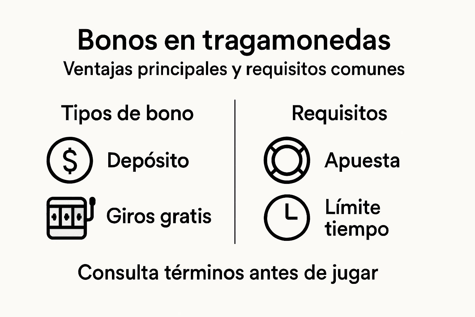 Guía visual sobre los diferentes bonos disponibles en las máquinas tragamonedas y los requisitos para obtenerlos