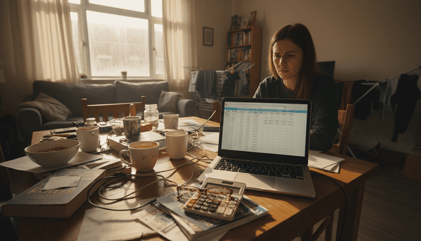Woman comparing casino welcome bonus spreadsheet