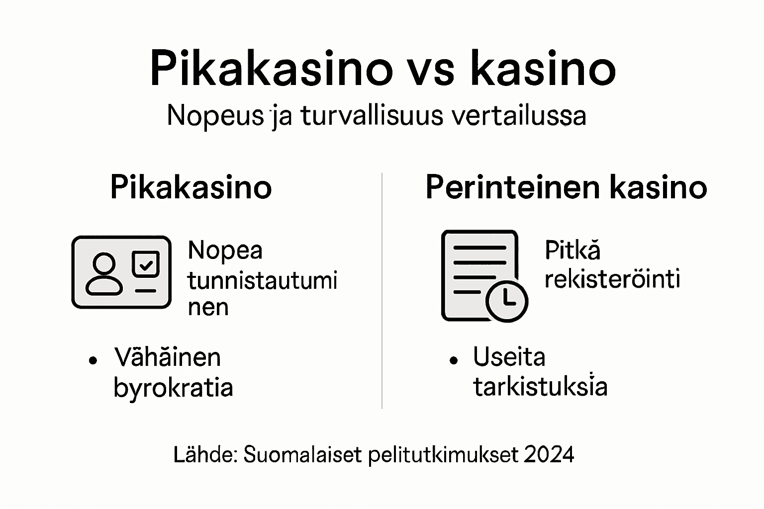 Pikakasinot vs. perinteiset kasinot – vertailu infografiikan muodossa