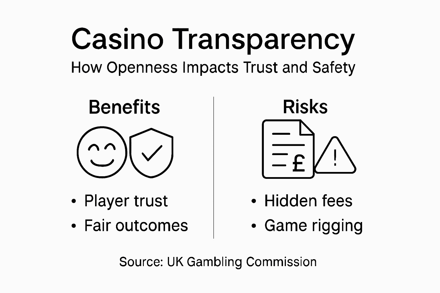 Infographic comparing transparency risks and benefits