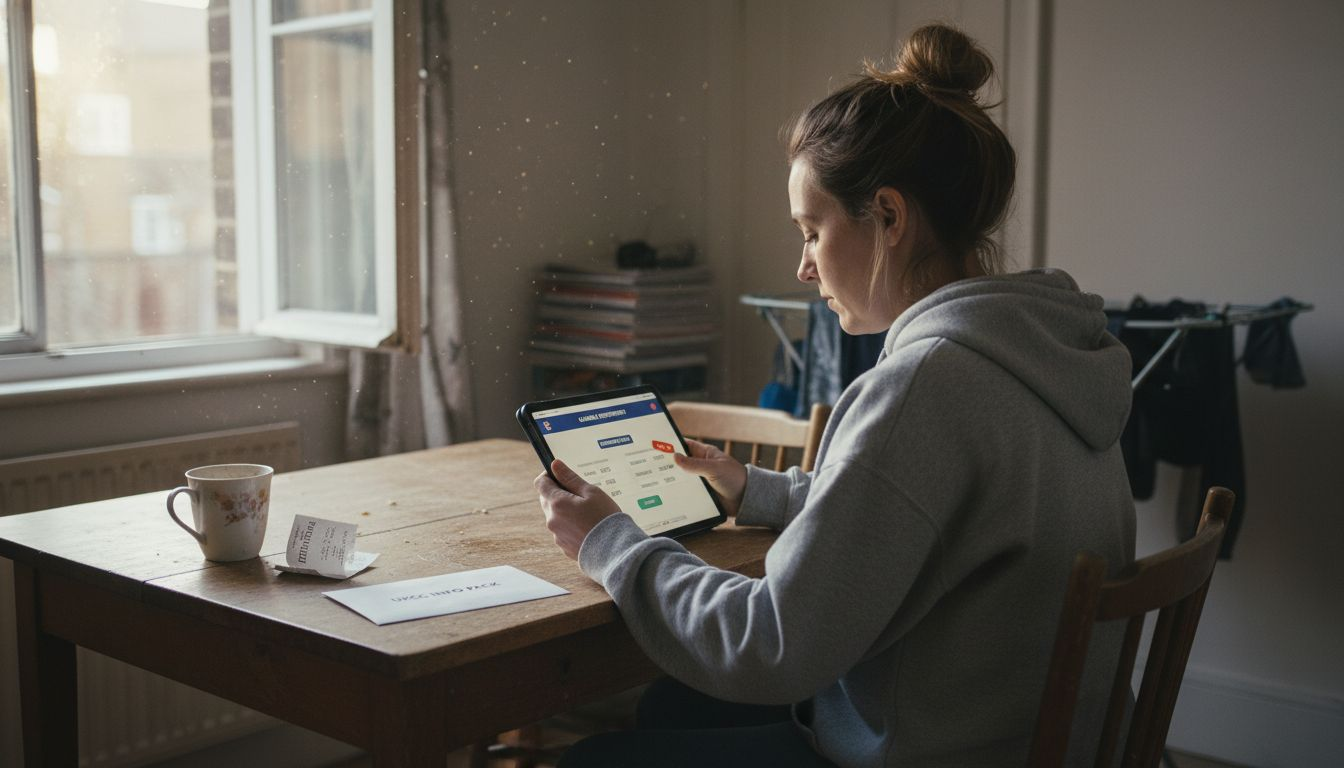 Woman applying deposit limits on tablet