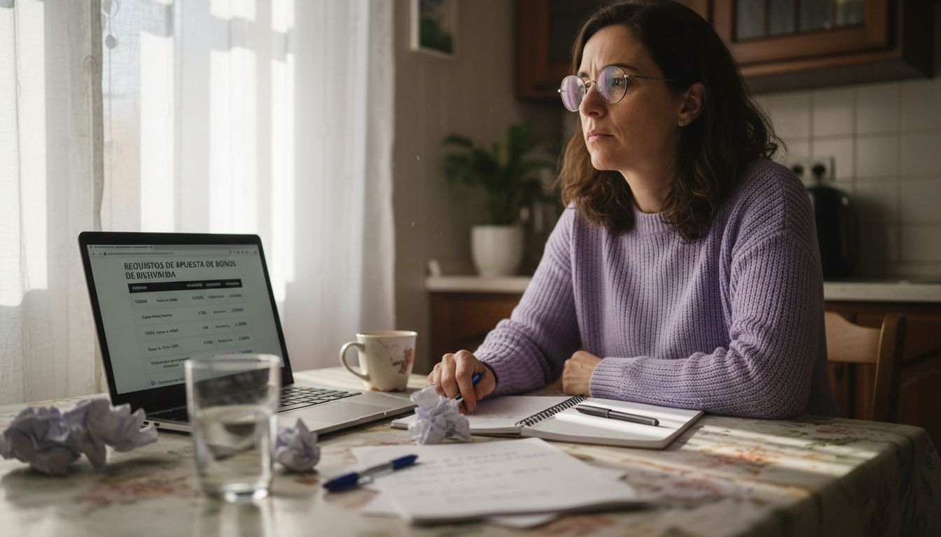 Una mujer analiza detenidamente las complejas normas de apuestas en el casino.