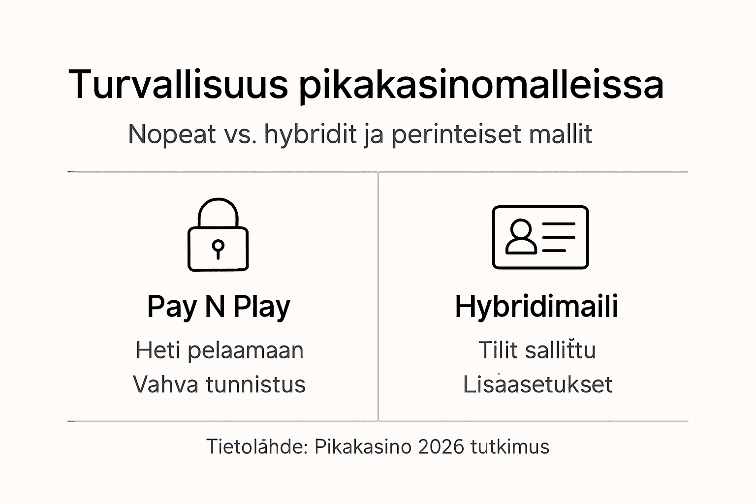 Kuvio: pikakasinoiden turvallisuus – miten eri mallit vertautuvat?