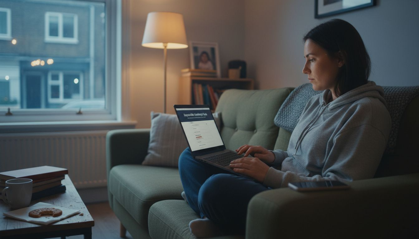 Woman managing gambling safety settings