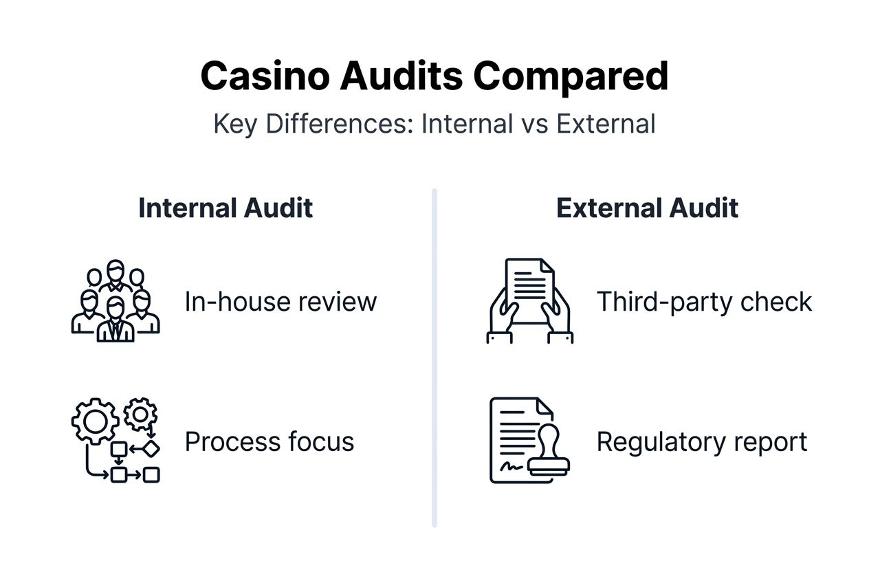Infographic comparing internal and external audits