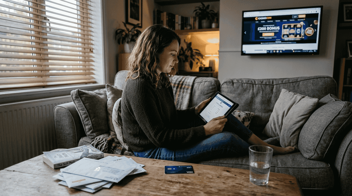 Woman checking secure e-wallet payment