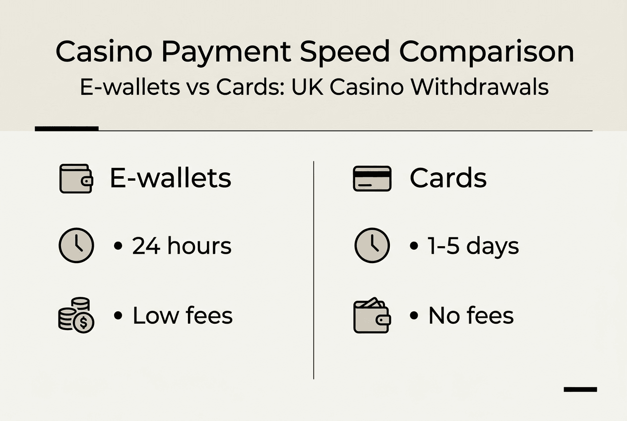 Infographic comparing speed of e-wallets and cards